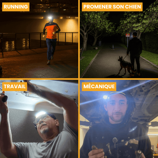 Lampe frontale LED à éclairage grand angle 230° PanoraLight™