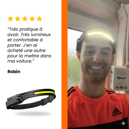 Lampe frontale LED à éclairage grand angle 230° PanoraLight™